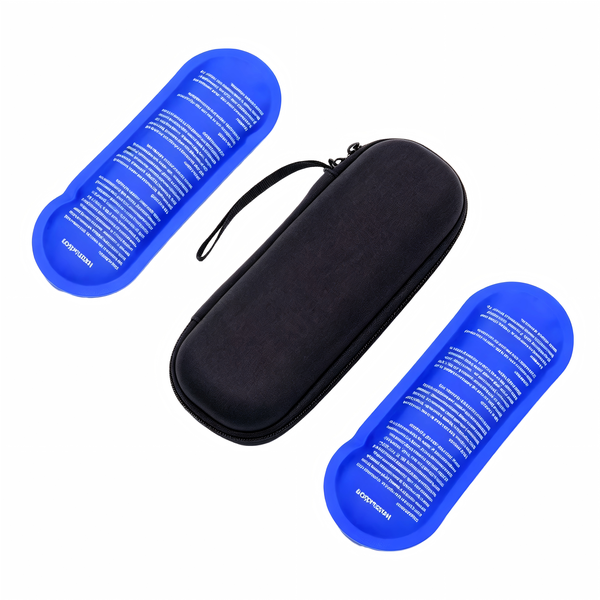 Portable Mini Insulin Cooler Bag with 2 Ice Packs, Waterproof EVA Case