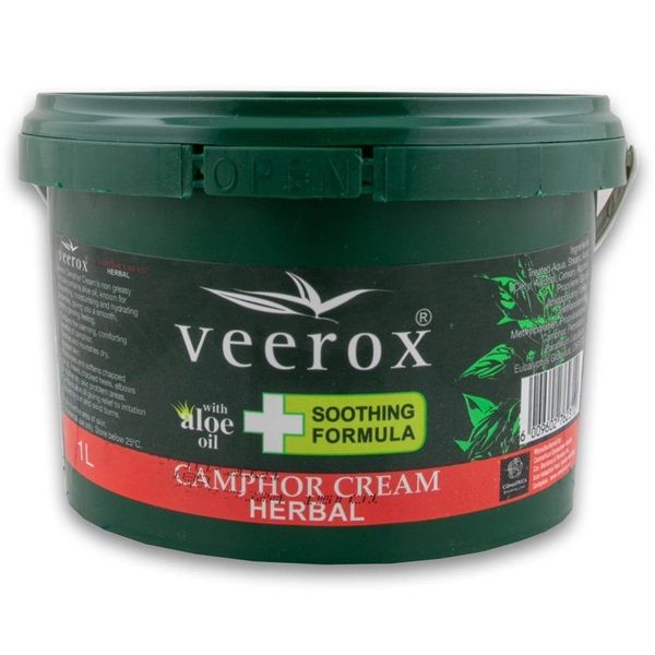Veerox Camphor Herbal Cream With Aloe Oil - 1l