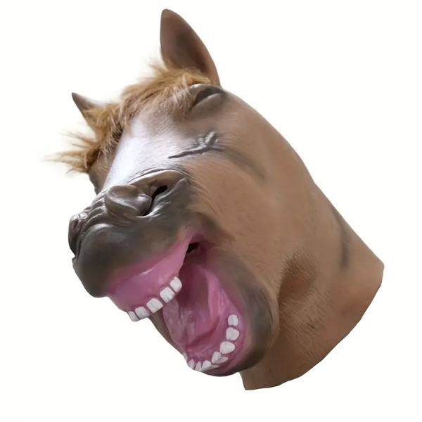 Cosplay Latex Horse Full Face Mask Halloween Costume Party - 41cm