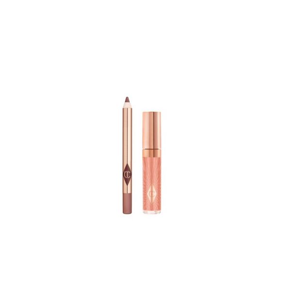 Charlotte Tilbury Glossy Nude Pink Lip Duo Iconic Nude &amp; Pillow Talk