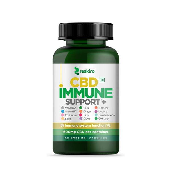 Broad Spectrum CBD Capsules Immune Support 600 mg 60 pcs
