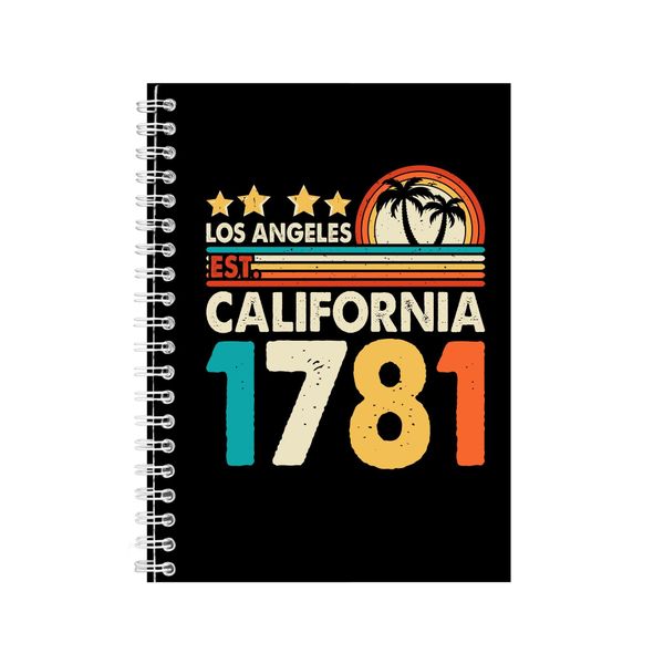 1781 A5 Notebook Spiral and Lined Trendy Surfing Graphic Notepad Present096