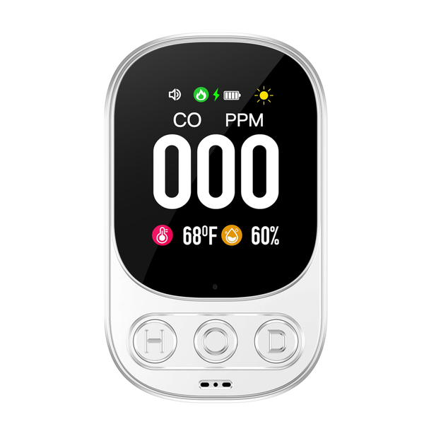 3-in-1 CO Detector with Temp &amp; Humidity,Plug-in + Backup Battery,85dB Alarm