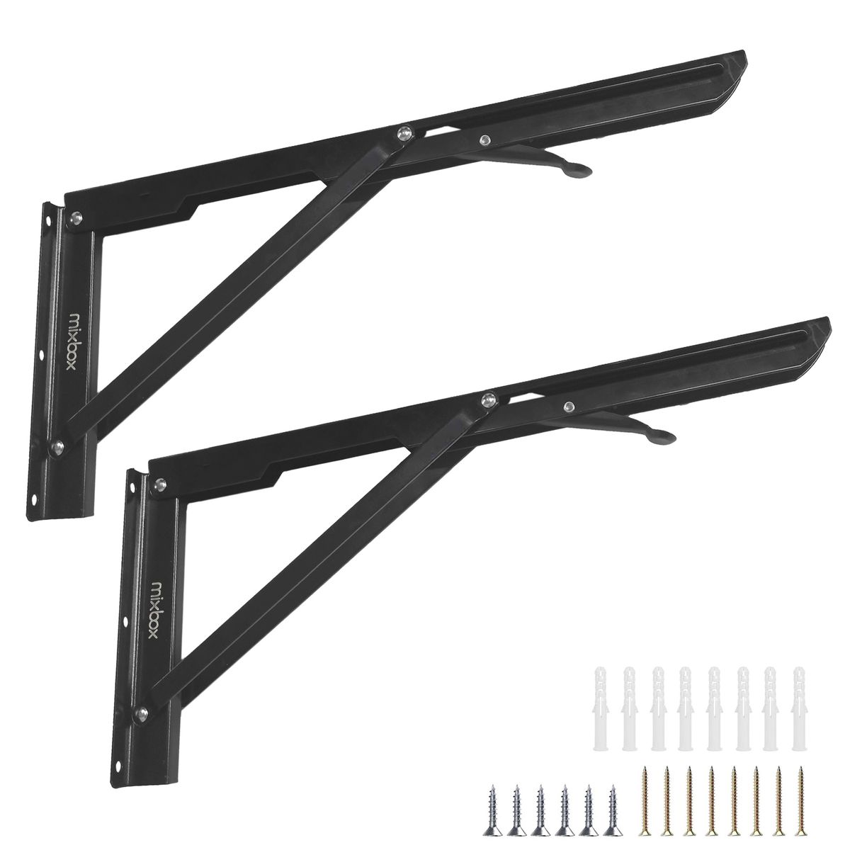 Mix Box 2 Pieces Folding Shelf Brackets - 16 Inch | Shop Today. Get it ...