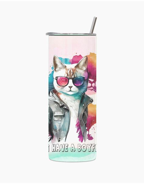 Boyfriend 20 Oz Straight Skinny Tumbler Straw Cup Motivational Present 016