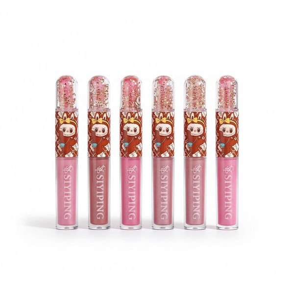 6 Pieces Glitter Lip Gloss Tubes - Hydrating &amp; Long-Lasting