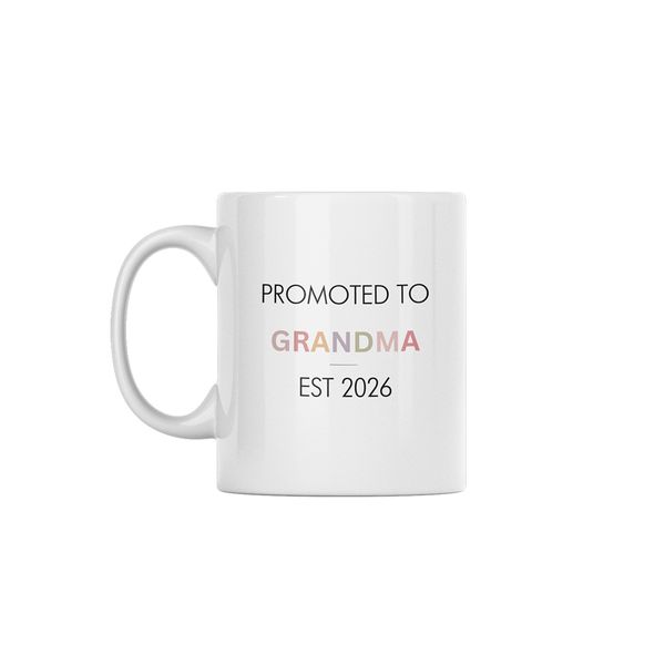 Promoted To Grandma EST2026 Pregnancy Announcement Custom Printed Mug 330ml