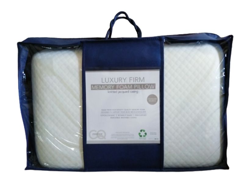 Premier Collection Luxury Firm Memory Foam Pillow - Knitted Jacquard Casing