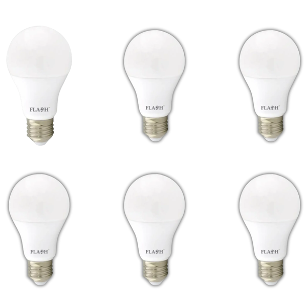 Flash 6W LED A60 Bulb E27 6000K- 12 Pack
