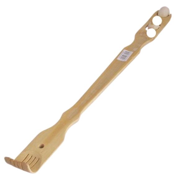 Bamboo Back Scratcher - With Massage Wheel