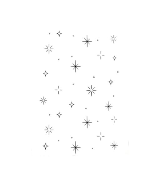 1 Piece - Minimalist Celestial Sparkle Temporary Tattoo Sheet - Black