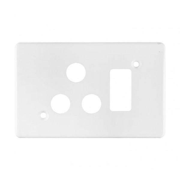 Plug Switch Cover Plate - Single Socket - Steel - 100mm x 50mm - 4 Pack