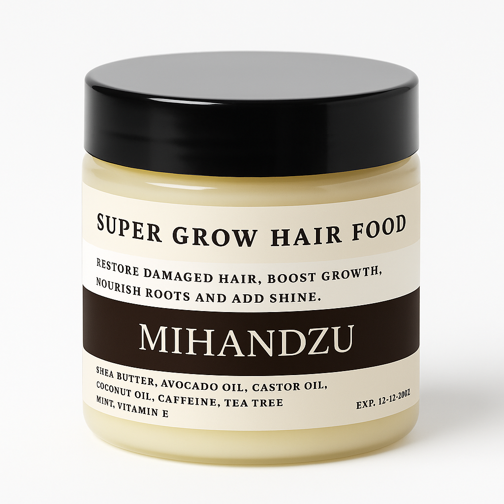 Super Grow Hair Food Shea Butter, Castor Oil, Tea Tree, Mint, Caffeine
