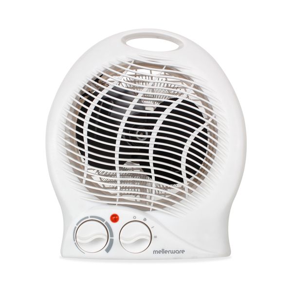 Mellerware Heater Floor Fan Plastic White 2Heat Settings 2000W "Swiss