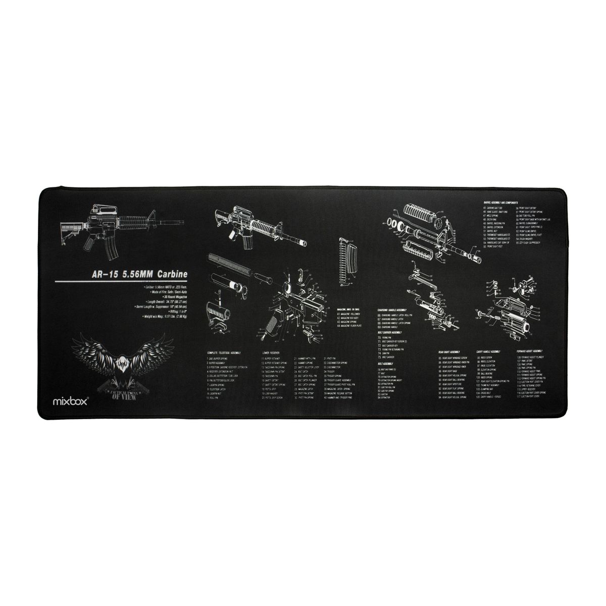 Mix Box Large Non-slip Gaming Mouse Pad Desk Mat- Gun Pattern