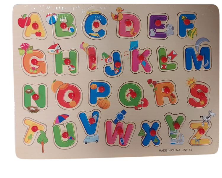 Educational Wooden Push-in Puzzle ABC