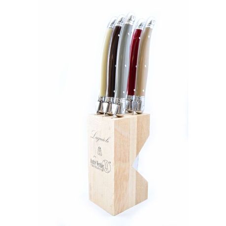 Verdier Steak Knife Block Set 6 Neutral Uncle Zitos Ltd