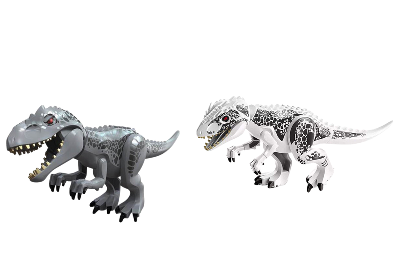 2 Pack Dinosaur Building Blocks Figurine Toy, Jurassic Indominus Rex 28 cm