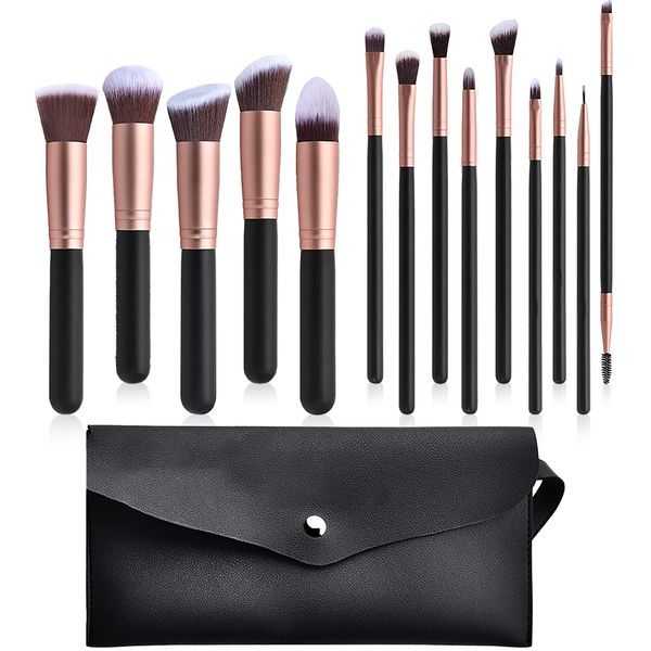 14PCS Professional Makeup Brush Set with Bag for Beginners, Ladies &amp; Girls