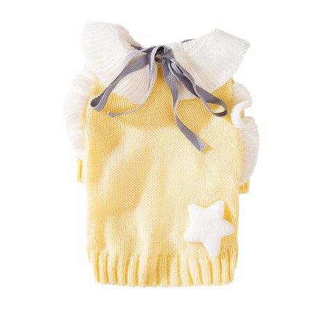 Elegant Princess-Style Knitted Pet Sweater with Doll Collar Image