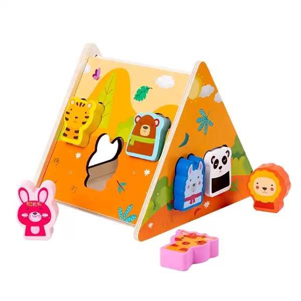 Montessori Animal Shape Sorter - Colourful Wooden Educational Toy