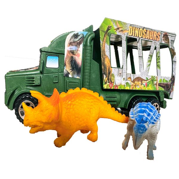 Hot Truck - Toy truck with two dinosaurs