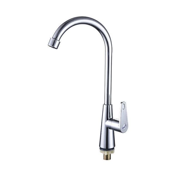 Chrome Plated ABS Single Cold Kitchen Tap - 360 Swivel Spout,Ceramic Valve