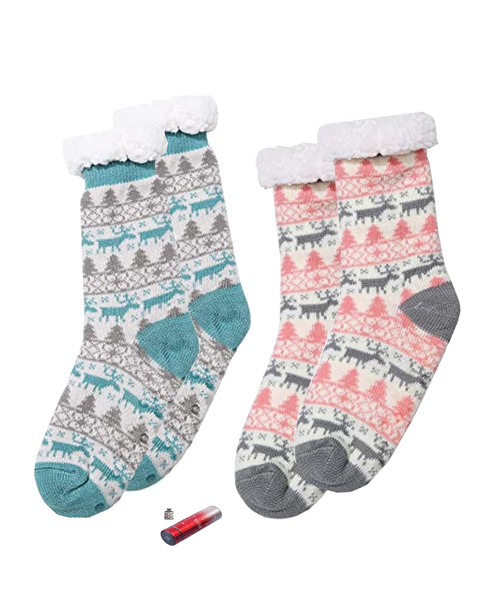 Thick Fleece Ladies Anti-Slip Wool Winter Slipper Socks