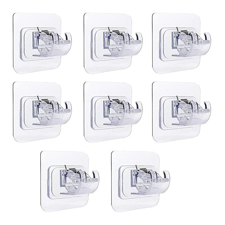Household wall-mounted curtain telescopic rod sticky hook-8pcs