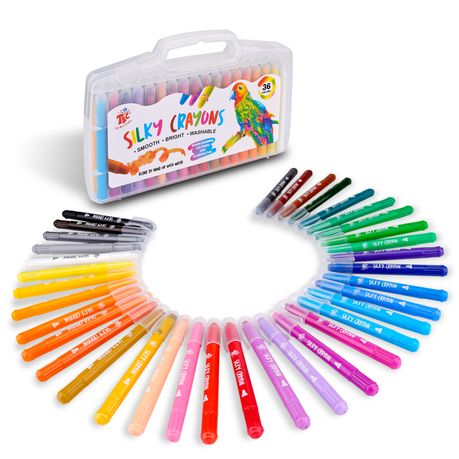 The Art Box 24 Colors Silky Gel Crayons Set, Washable 3-in-1