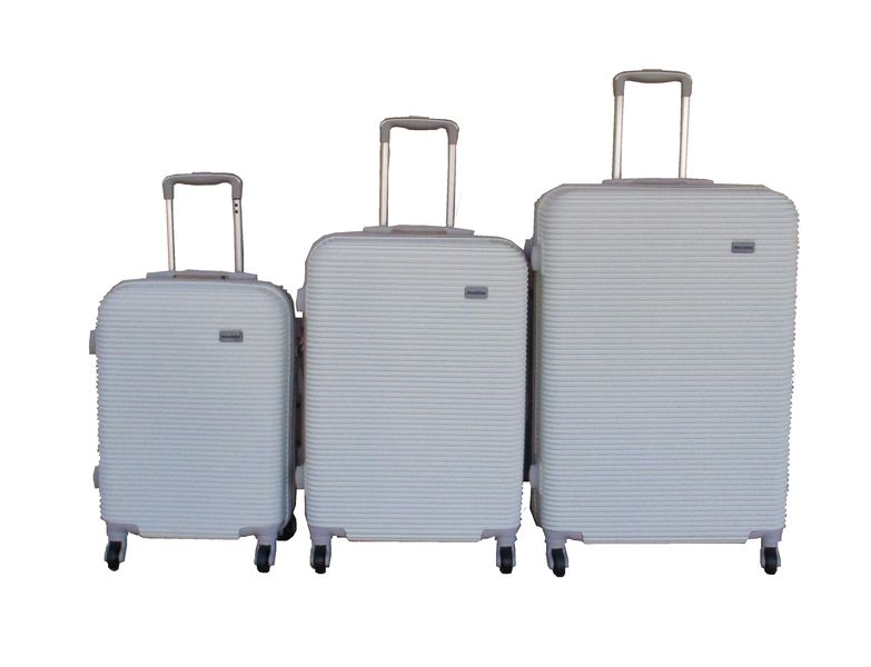 Travel Luggage Suitcase Bag Set-Stylish, and Convenient - 3 Piece - Silver