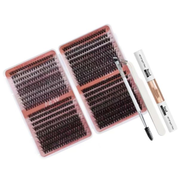 DIY 640Piece Slender Eyelash Cluster, 8-16mm Natural Eyelash Extension