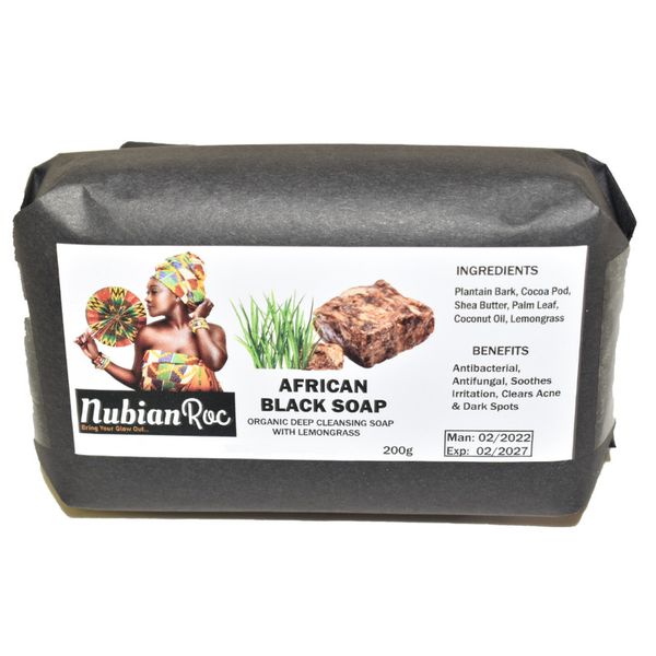 Raw African Black Soap with Lemongrass - 230g