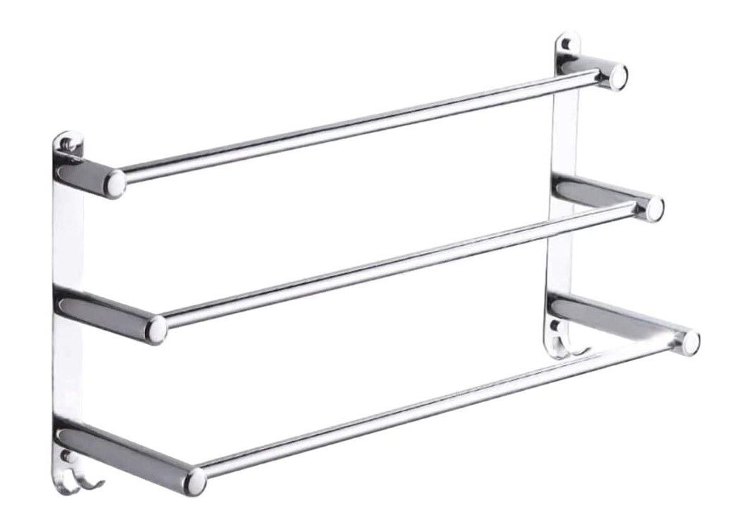 Stainless steel Wall Mount Towel Rail - Silver