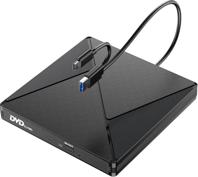 DVD Player for Laptop, External CD Drive USB 3.0 USB C Portable CD Burner
