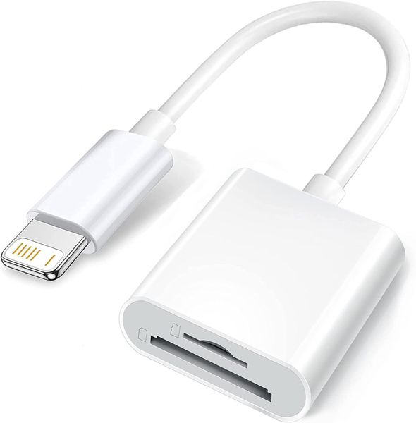 2-in-1 Lightning OTG SD Card Reader Compatible with iPhone iPad - Black