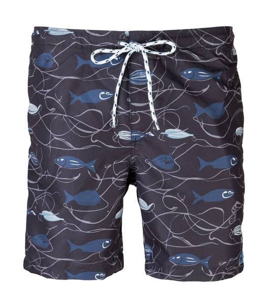 Watamu Mens Black Hooked Line Swim Shorts