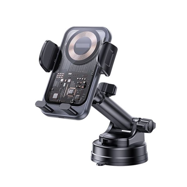 C307 360 Rotation 15W Wireless Fast Charging Transparent Car Phone Holder