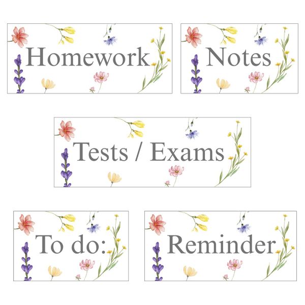 Doodle Teacher Magnets - Wild Flower Reminder Set (English)