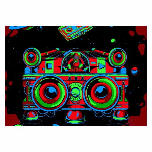 Abstract Space Astroman - A1 poster