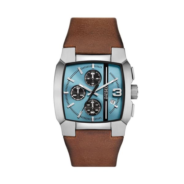 Diesel Cliffhanger Mens Brown Leather Strap Watch-DZ4675