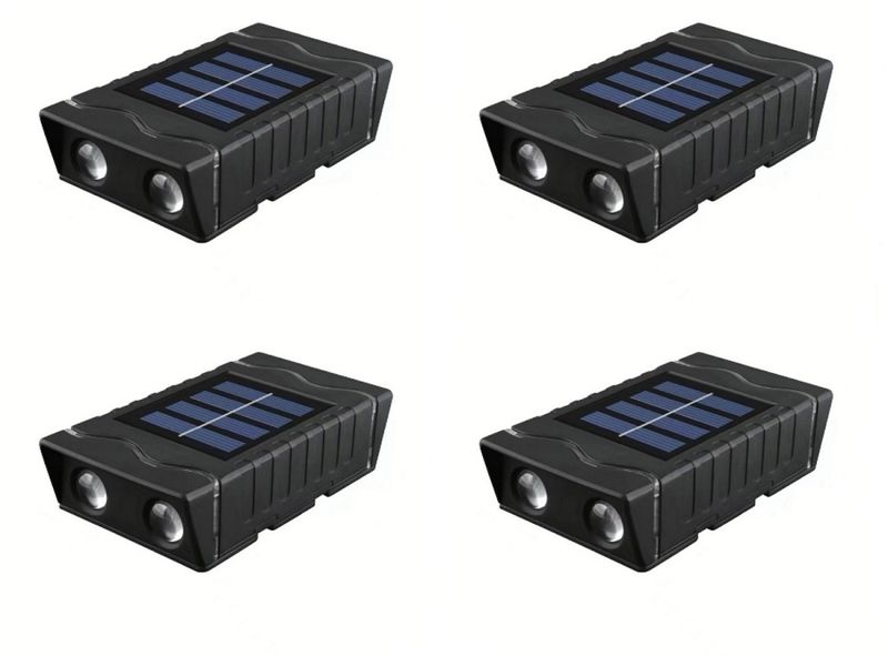 Solar Powered Wall Lamp 4 Pieces White