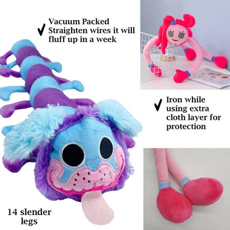 24 PJ Pug a Pillar plush（Purple），2022 Poppy Playtime 2 new plush for Game  Fans Gift, Soft Stuffed Pillow Doll for Kids and Adults