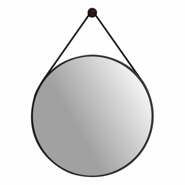 Black Frame Round Wall Mounted Mirror 58cm Decorative Mirror