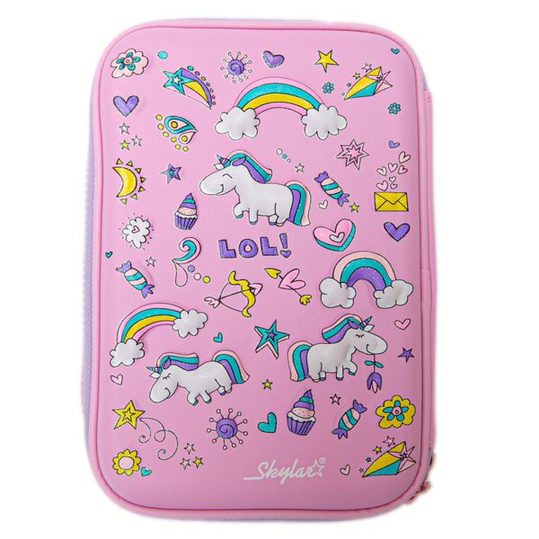 Skylar Scented Unicorn Hard Shell Pencil Case Double Zip