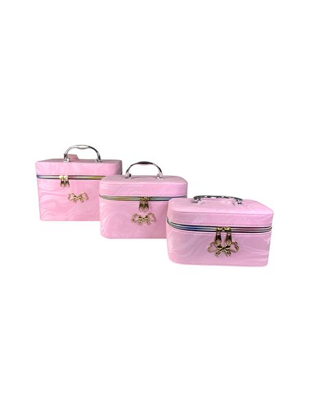3-Piece Professional Makeup Cosmetic Vanity Case Storage Box Set