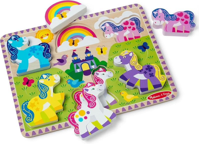 Melissa &amp; Doug Unicorn Chunky Wooden Puzzle (6 Piece)