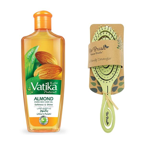 Vatika Almond Oil 200ml + Bio Brush Circle Shaped Green