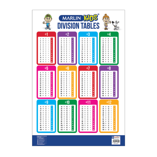 Marlin Kids - Division Tables Chart (Pack Of 5)