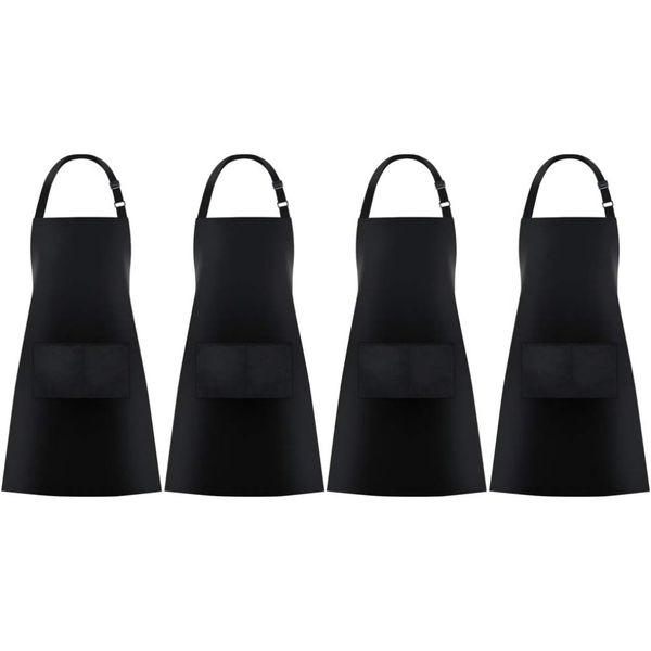 Neck Adjustable Apron With 2 Pockets - 4 Pack